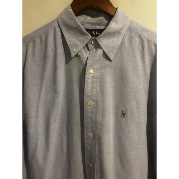 Vintage Polo Ralph Lauren Mens Light Blue Dress ShirtButton Down Oxford 17 (35) - Picture 1 of 10